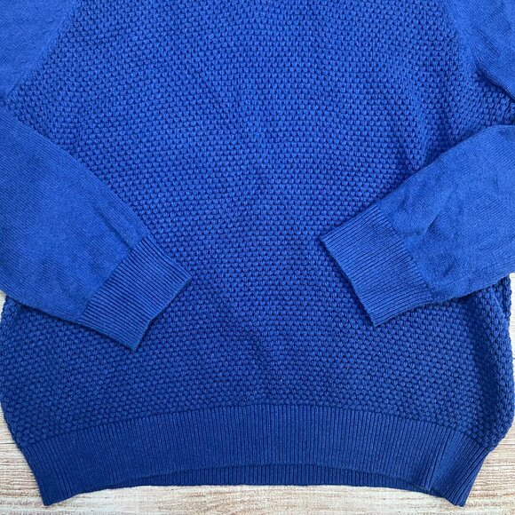 Men's‎ Classic Tommy Hilfiger Blue Quarter Zip Cable Knit Sweater Size Large - Picture 13 of 14